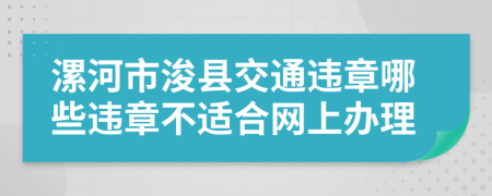 漯河市浚县交通违章哪些违章不适合网上办理