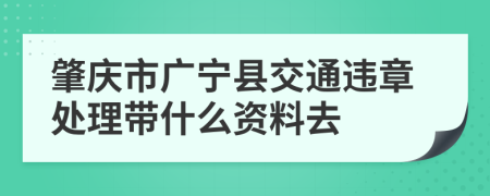 肇庆市广宁县交通违章处理带什么资料去