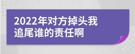 2022年对方掉头我追尾谁的责任啊