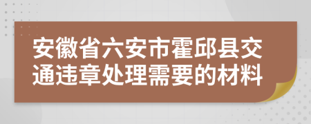 安徽省六安市霍邱县交通违章处理需要的材料