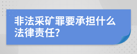 非法采矿罪要承担什么法律责任？