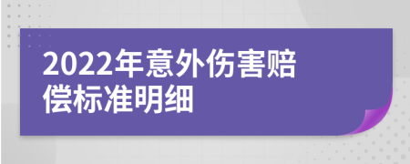 2022年意外伤害赔偿标准明细