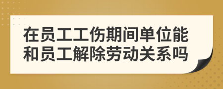 在员工工伤期间单位能和员工解除劳动关系吗