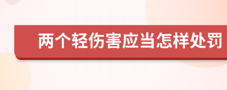 两个轻伤害应当怎样处罚