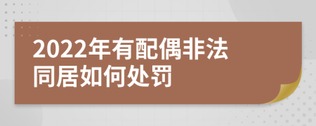 2022年有配偶非法同居如何处罚