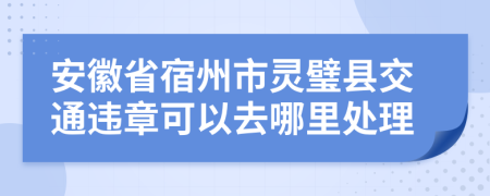 安徽省宿州市灵璧县交通违章可以去哪里处理