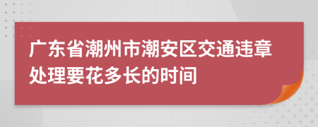 广东省潮州市潮安区交通违章处理要花多长的时间