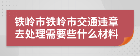 铁岭市铁岭市交通违章去处理需要些什么材料