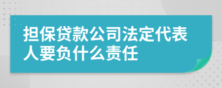 担保贷款公司法定代表人要负什么责任