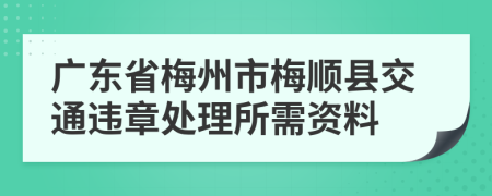 广东省梅州市梅顺县交通违章处理所需资料