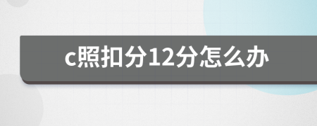 c照扣分12分怎么办