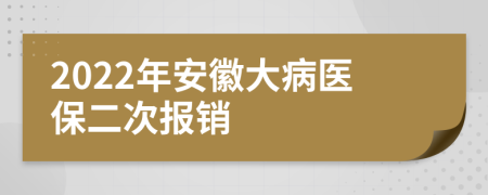 2022年安徽大病医保二次报销