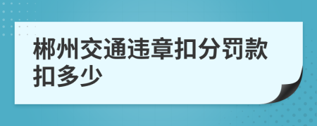 郴州交通违章扣分罚款扣多少