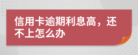 信用卡逾期利息高，还不上怎么办