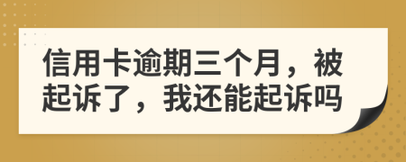 信用卡逾期三个月，被起诉了，我还能起诉吗