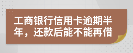 工商银行信用卡逾期半年，还款后能不能再借