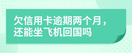 欠信用卡逾期两个月，还能坐飞机回国吗