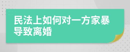 民法上如何对一方家暴导致离婚