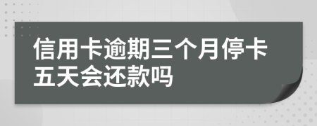 信用卡逾期三个月停卡五天会还款吗