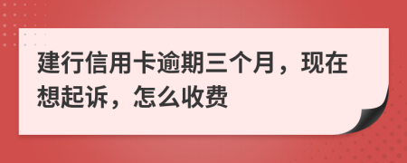 建行信用卡逾期三个月，现在想起诉，怎么收费