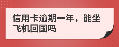 信用卡逾期一年，能坐飞机回国吗