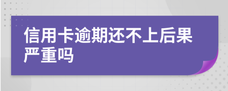 信用卡逾期还不上后果严重吗