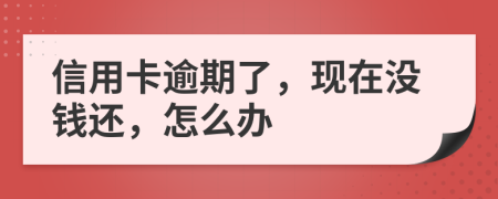 信用卡逾期了，现在没钱还，怎么办