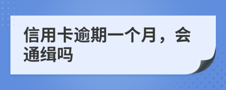 信用卡逾期一个月，会通缉吗