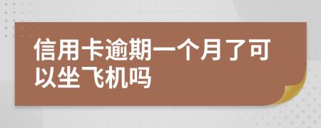 信用卡逾期一个月了可以坐飞机吗