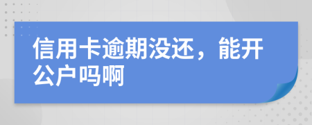 信用卡逾期没还，能开公户吗啊