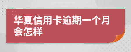 华夏信用卡逾期一个月会怎样