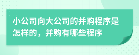 小公司向大公司的并购程序是怎样的，并购有哪些程序