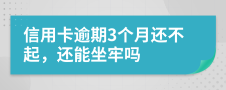 信用卡逾期3个月还不起，还能坐牢吗