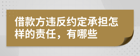 借款方违反约定承担怎样的责任，有哪些