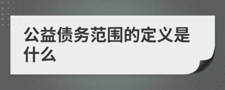 公益债务范围的定义是什么