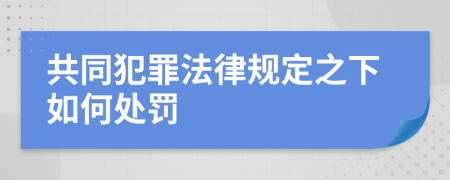 共同犯罪法律规定之下如何处罚