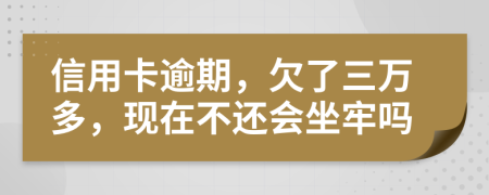 信用卡逾期，欠了三万多，现在不还会坐牢吗