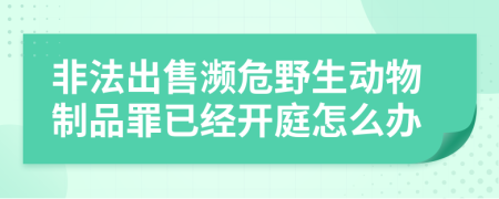 非法出售濒危野生动物制品罪已经开庭怎么办