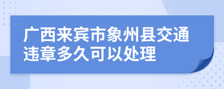 广西来宾市象州县交通违章多久可以处理