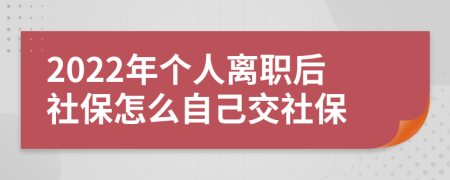 2022年个人离职后社保怎么自己交社保