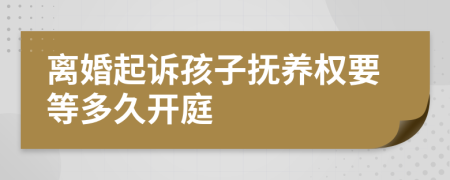 离婚起诉孩子抚养权要等多久开庭