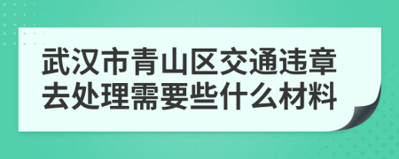 武汉市青山区交通违章去处理需要些什么材料