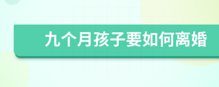 九个月孩子要如何离婚
