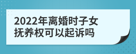 2022年离婚时子女抚养权可以起诉吗