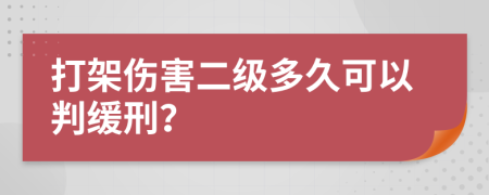 打架伤害二级多久可以判缓刑？