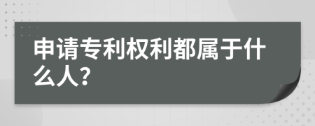 申请专利权利都属于什么人？