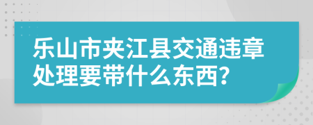 乐山市夹江县交通违章处理要带什么东西？