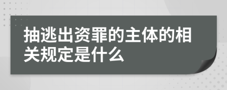 抽逃出资罪的主体的相关规定是什么