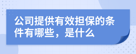 公司提供有效担保的条件有哪些，是什么