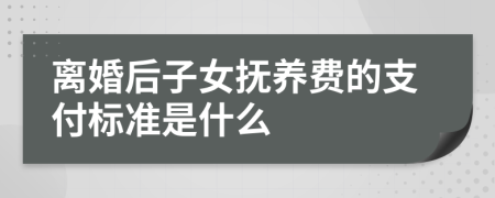 离婚后子女抚养费的支付标准是什么